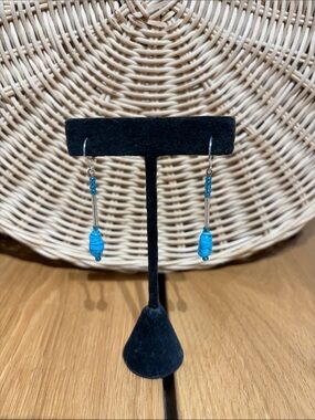 Handmade Turquoise Bead Drop Earrings